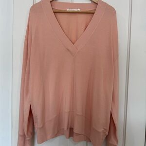 Women's V-Neck Sweatshirt - Pink